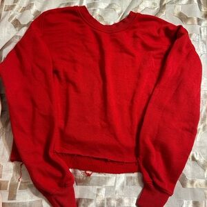 Red Cropped Sweatshirt
